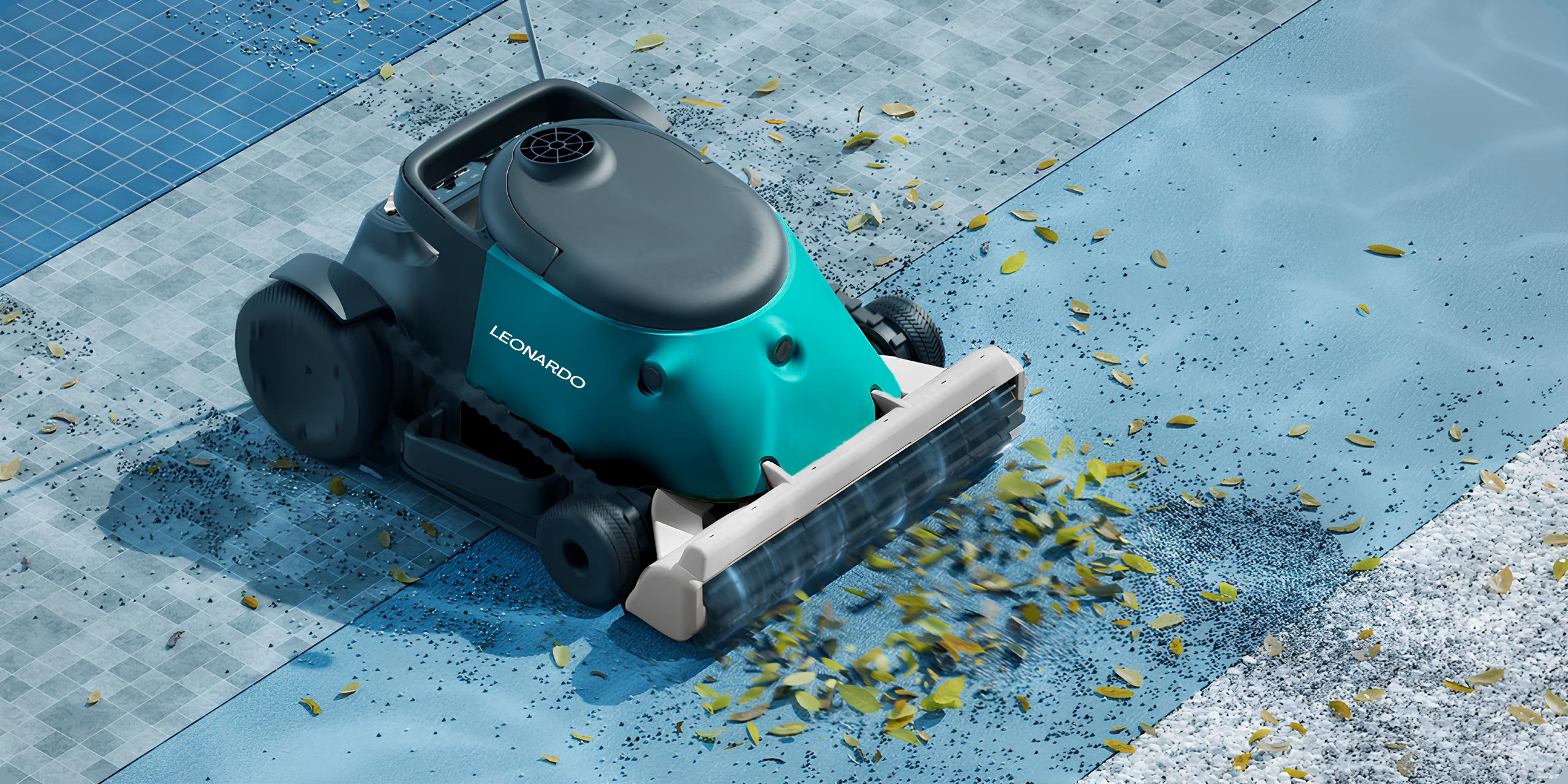 Pulitore automatico piscina Leonardo XC 24, dimostrazione pulizia, tecnologia avanzata 2025